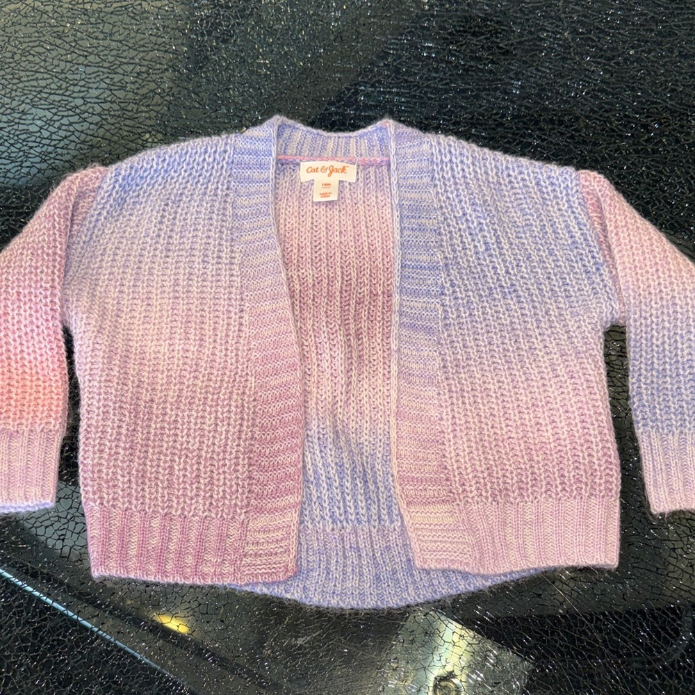 Cat & Jack Pastel Lavender-Pink Ombre Open Cardigan